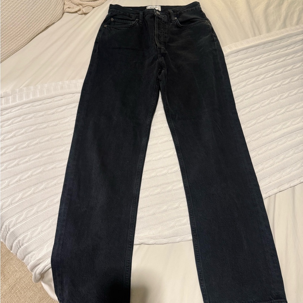 Agolde 90s Punch Waist Black Denim Jeans